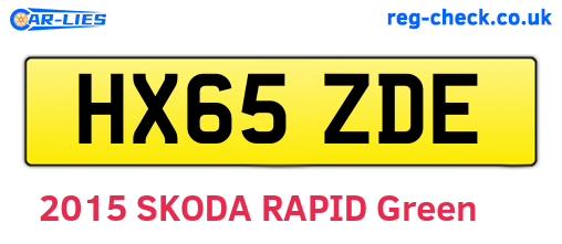 HX65ZDE are the vehicle registration plates.