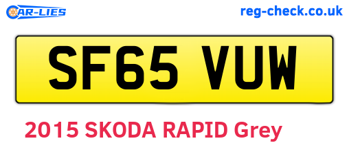 SF65VUW are the vehicle registration plates.
