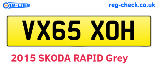 VX65XOH are the vehicle registration plates.
