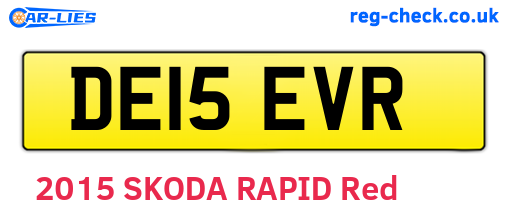 DE15EVR are the vehicle registration plates.