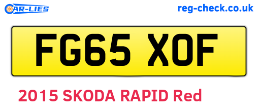FG65XOF are the vehicle registration plates.