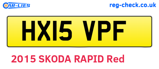 HX15VPF are the vehicle registration plates.