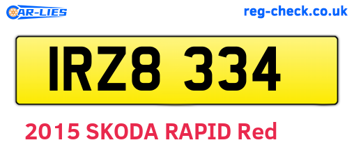 IRZ8334 are the vehicle registration plates.