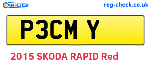 P3CMY are the vehicle registration plates.