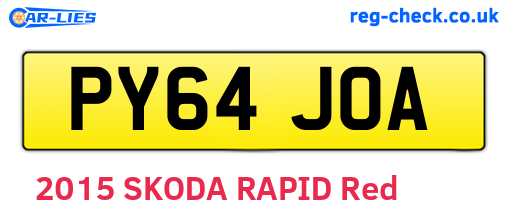 PY64JOA are the vehicle registration plates.