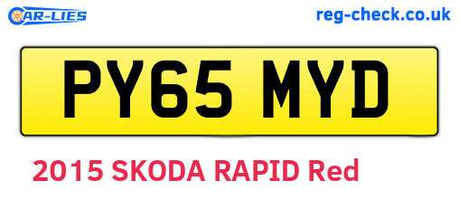 PY65MYD are the vehicle registration plates.