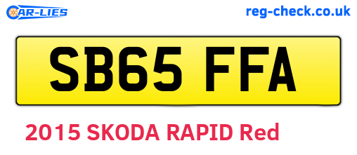 SB65FFA are the vehicle registration plates.
