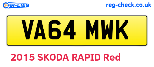 VA64MWK are the vehicle registration plates.