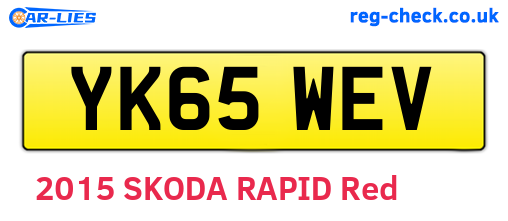 YK65WEV are the vehicle registration plates.