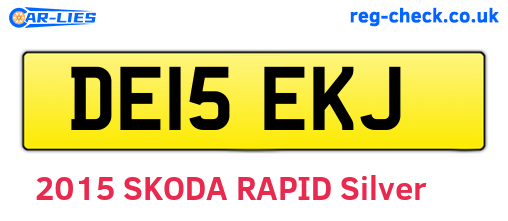 DE15EKJ are the vehicle registration plates.