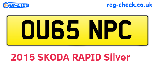 OU65NPC are the vehicle registration plates.