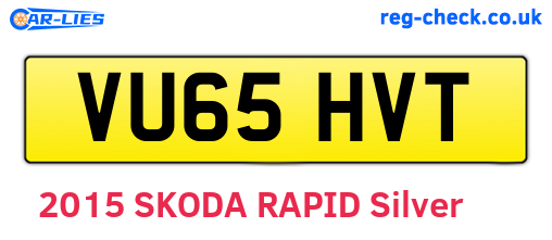VU65HVT are the vehicle registration plates.