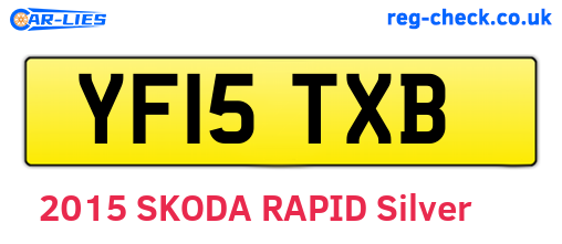 YF15TXB are the vehicle registration plates.