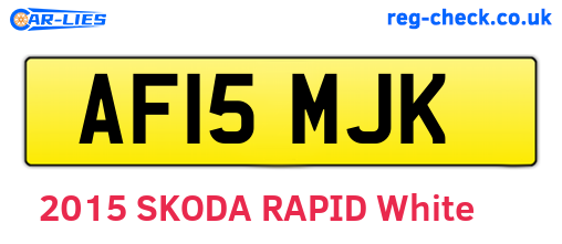 AF15MJK are the vehicle registration plates.
