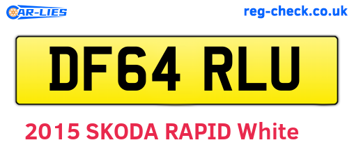 DF64RLU are the vehicle registration plates.