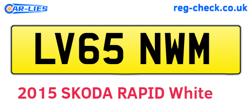 LV65NWM are the vehicle registration plates.