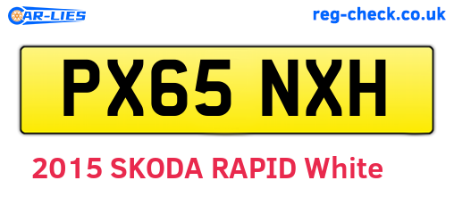 PX65NXH are the vehicle registration plates.