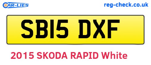 SB15DXF are the vehicle registration plates.