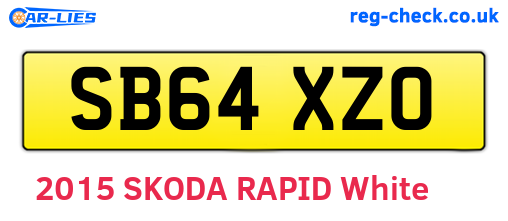 SB64XZO are the vehicle registration plates.