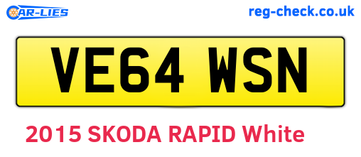VE64WSN are the vehicle registration plates.