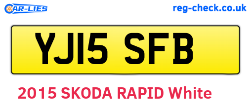 YJ15SFB are the vehicle registration plates.