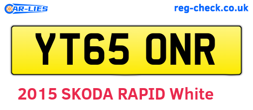 YT65ONR are the vehicle registration plates.