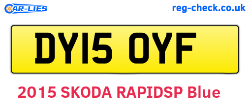 DY15OYF are the vehicle registration plates.