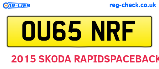 OU65NRF are the vehicle registration plates.