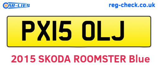 PX15OLJ are the vehicle registration plates.