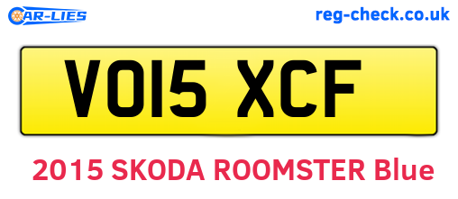 VO15XCF are the vehicle registration plates.