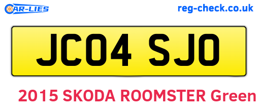 JC04SJO are the vehicle registration plates.