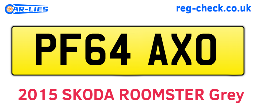 PF64AXO are the vehicle registration plates.