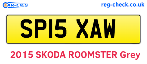 SP15XAW are the vehicle registration plates.