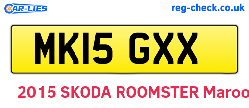 MK15GXX are the vehicle registration plates.