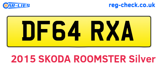 DF64RXA are the vehicle registration plates.
