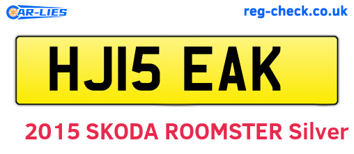 HJ15EAK are the vehicle registration plates.
