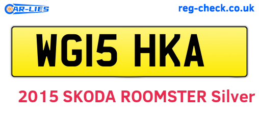 WG15HKA are the vehicle registration plates.