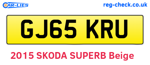 GJ65KRU are the vehicle registration plates.