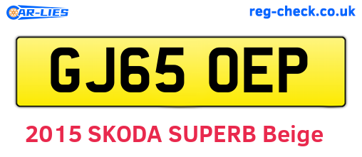 GJ65OEP are the vehicle registration plates.
