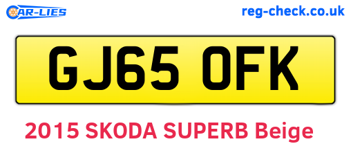 GJ65OFK are the vehicle registration plates.