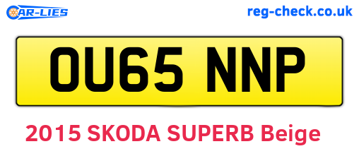 OU65NNP are the vehicle registration plates.