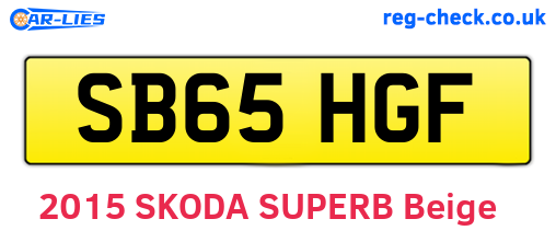 SB65HGF are the vehicle registration plates.