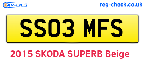 SS03MFS are the vehicle registration plates.