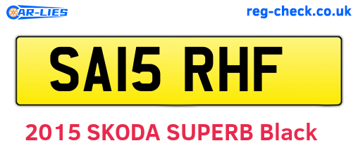 SA15RHF are the vehicle registration plates.