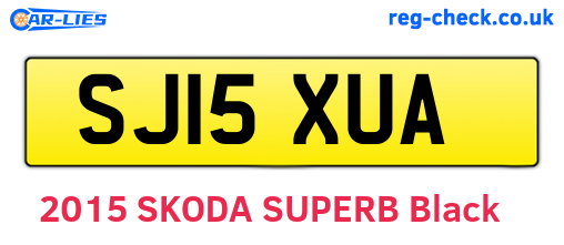 SJ15XUA are the vehicle registration plates.