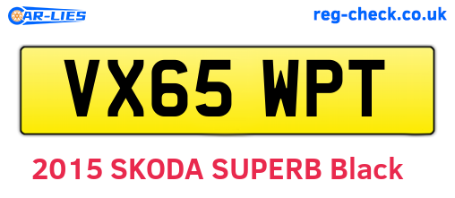VX65WPT are the vehicle registration plates.