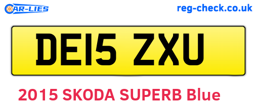 DE15ZXU are the vehicle registration plates.