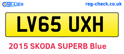LV65UXH are the vehicle registration plates.