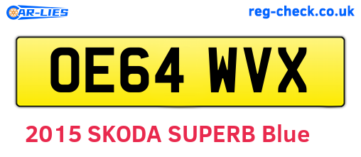 OE64WVX are the vehicle registration plates.