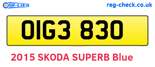OIG3830 are the vehicle registration plates.